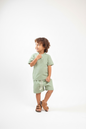 Conjunto masculino infantil gola padre em linho tamanhos 4,6,8