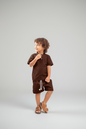 Conjunto masculino infantil gola padre em linho tamanhos 4,6,8