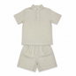 Conjunto masculino infantil gola padre em linho tamanhos 4,6,8