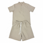 Conjunto masculino infantil gola padre em linho tamanhos 4,6,8