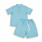 Conjunto masculino infantil gola padre em linho tamanhos 4,6,8