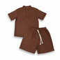 Conjunto masculino infantil gola padre em linho tamanhos 4,6,8
